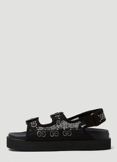 크리스탈 자카드 플랫폼 샌들 Gucci 크리스탈 자카드 플랫폼 샌들 블랙 guc0250110