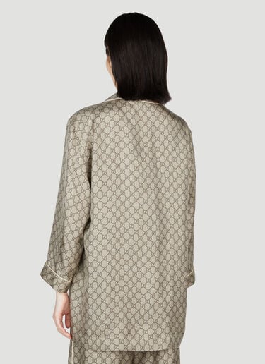 GG 슈프림 실크 셔츠 Gucci GG 슈프림 실크 셔츠 카키 guc0253078