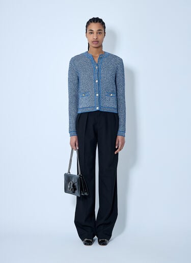 Fine Cotton Cardgian Gucci Fine Cotton Cardgian Blue guc0259013