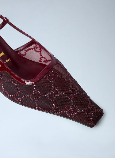 Gucci GG クリスタルスリングバックパンプス  レッド guc0261065