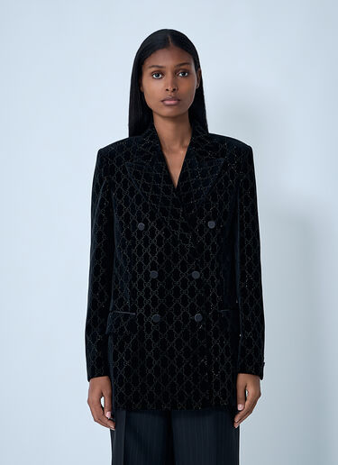 GG Velvet Blazer Gucci GG Velvet Blazer Black guc0261106