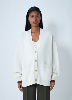 Gucci Web Trim Cardigan Beige guc0261119