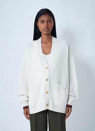 Gucci Web Trim Cardigan Beige guc0261119