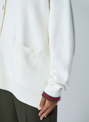 Web Trim Cardigan Gucci Web Trim Cardigan Beige guc0261119