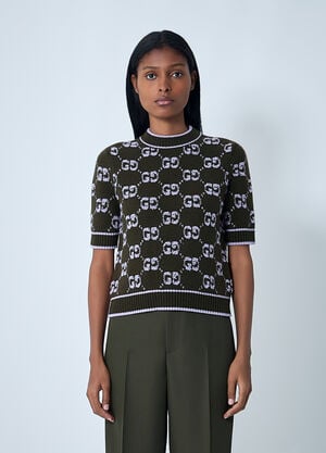 Gucci GG Jacquard Wool Bouclé Sweater Green guc0261132