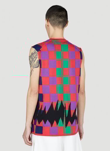 格纹针织背心 Comme Des Garçons Homme Plus 格纹针织背心 红色 hpl0152006