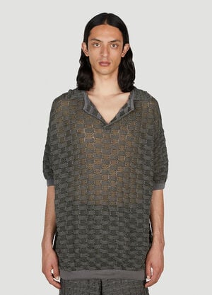 Isa Boulder Basket Weave Polo Shirt Grey isa0151003