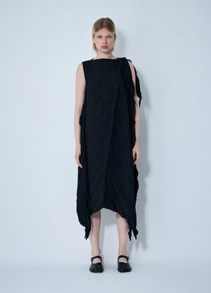 Issey Miyake 주름 트위스트 원피스  블랙 ism0261002