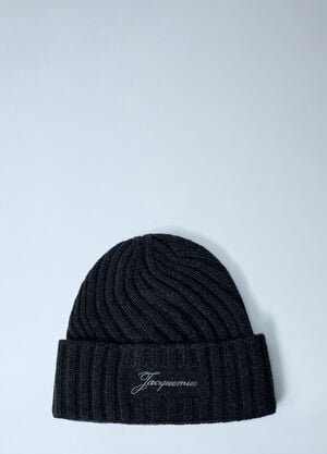Jacquemus Le Bonnet Tourni Beanie Hat Grey jac0162017