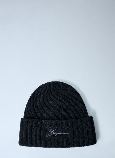 Jacquemus Le Bonnet Tourni Beanie Hat Grey jac0162017