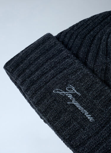 Jacquemus Le Bonnet Tourni Beanie Hat Grey jac0162017