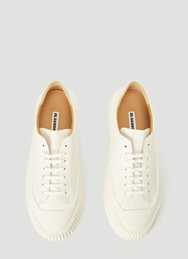 Ribbed-Sole Leather Sneakers Jil Sander Ribbed-Sole Leather Sneakers White jil0143057