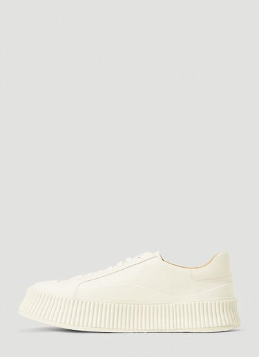 Ribbed-Sole Leather Sneakers Jil Sander Ribbed-Sole Leather Sneakers White jil0143057