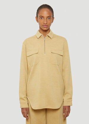 Jil Sander Half-Zip Shirt Yellow jil0241023