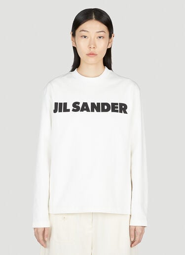 Logo Print Long Sleeve T-Shirt Jil Sander Logo Print Long Sleeve T-Shirt Cream jil0253007