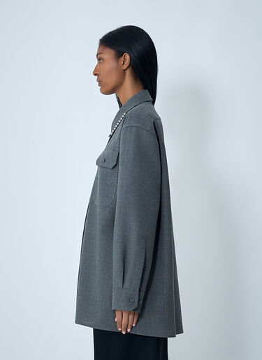 Bead Embellished Wool Shirt Jil Sander Bead Embellished Wool Shirt Grey jil0262020