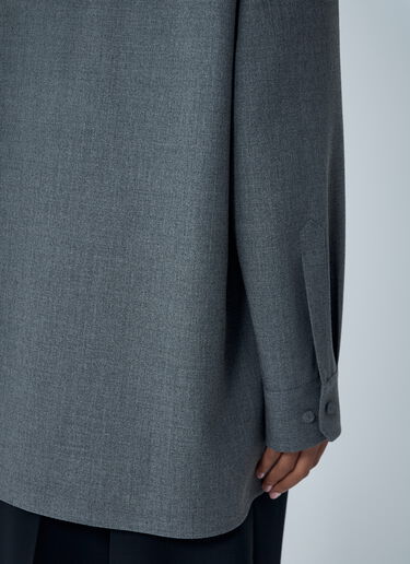 Jil Sander Bead Embellished Wool Shirt Grey jil0262020