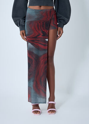 Jean Paul Gaultier Blurry Roses Asymmetrical Mini-Skort White jpg0262004