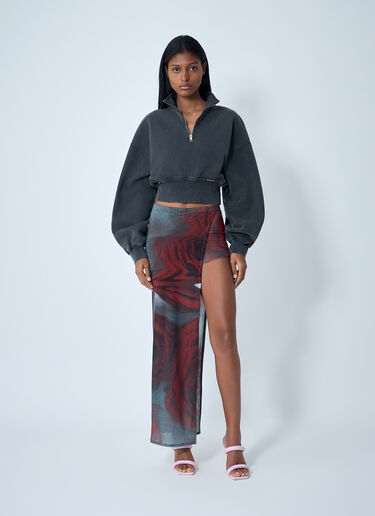 Jean Paul Gaultier Blurry Roses Asymmetrical Mini-Skort White jpg0262004