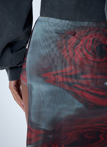 Jean Paul Gaultier Blurry Roses Asymmetrical Mini-Skort White jpg0262004