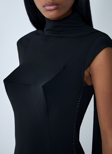 Jean Paul Gaultier Viscose Mini Dress Black jpg0262008