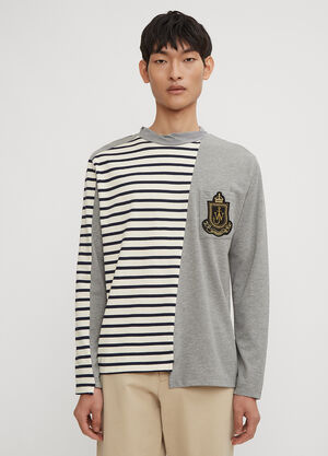 JW Anderson Panelled Breton Long Sleeve T-Shirt Grey jwa0134012