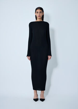 Khaite Sigrid Wool Maxi Dress Black kha0261004