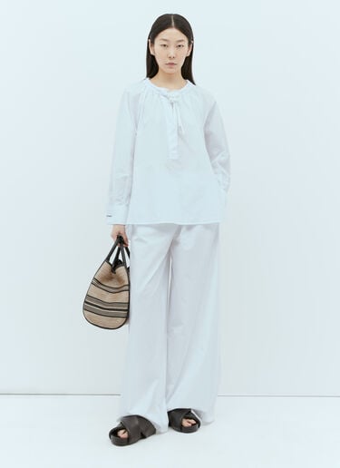 Max Mara 자카드 라피아 효과 마린 핸드백 베이지 max0256039
