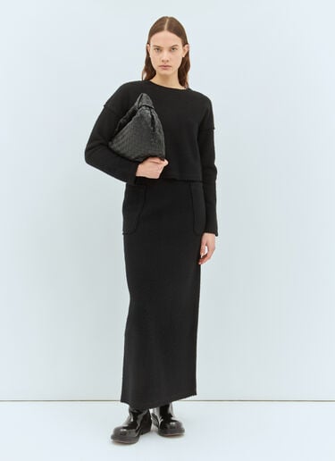 Max Mara Wool And Cashmere Long Skirt Black max0258042