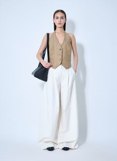 Max Mara Sauro Halterneck Waistcoat Brown max0260002