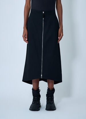 Moncler x EE72 by Edward Enninful Zip-Up Midi Skirt Black mee0262005