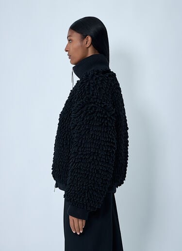 Moncler x EE72 by Edward Enninful 질감 마감 울 혼방 가디건 블랙 mee0262008