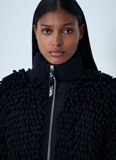 Moncler x EE72 by Edward Enninful 질감 마감 울 혼방 가디건 블랙 mee0262008