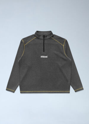 Metalwood Studios Contrast Panel Zip-Up Sweateshirt Black met0162007