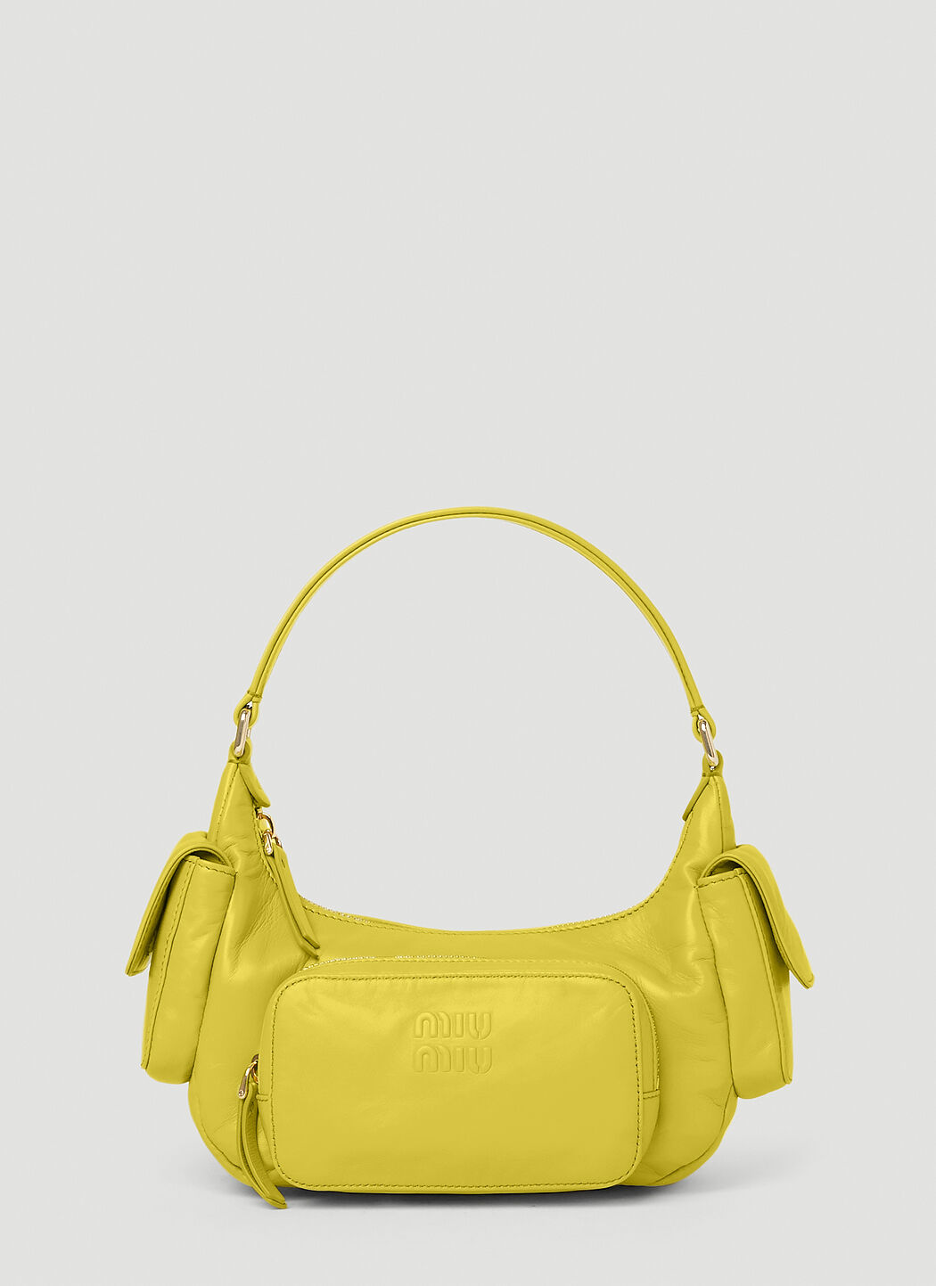 miu miu イエロー ショルダーバッグ Miu Miu Women's' Pocket Leather Shoulder Bag in Yellow | LN-CC®