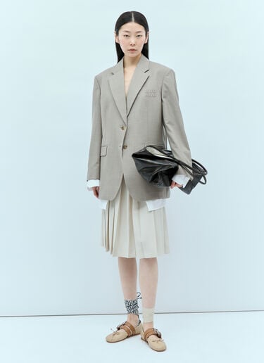 Baviera 褶饰半裙 Miu Miu Baviera 褶饰半裙 米色 miu0256007