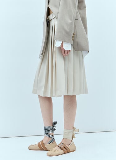 Baviera 褶饰半裙 Miu Miu Baviera 褶饰半裙 米色 miu0256007