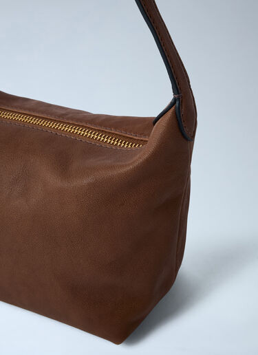 Miu Miu Leather Logo Motif Shoulder Bag Brown miu0262002