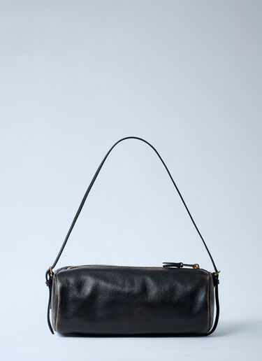 Miu Miu Leather Logo Motif Shoulder Bag Brown miu0262003