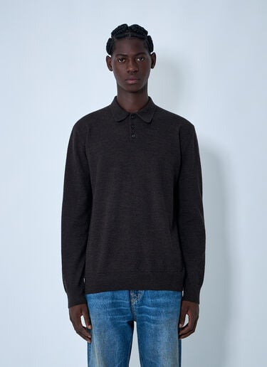 Maison Margiela 羊毛 Polo 衫  深棕色 mla0161004