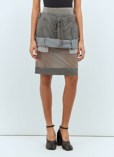 레이어드 미디 스커트 Maison Margiela 레이어드 미디 스커트 그레이 mla0257007