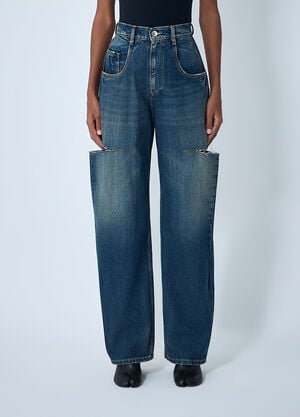 Maison Margiela Distressed Five-Pocket Jeans Blue mla0261005