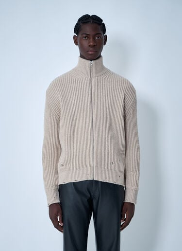 仿旧拉链开衫 MM6 Maison Margiela 仿旧拉链开衫 米色 mmm0161004