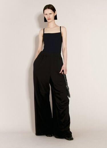 MM6 Maison Margiela 언브러시드 저지 트랙 팬츠 블랙 mmm0255008