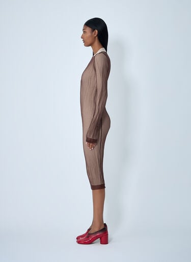 MM6 Maison Margiela 겹친 가디건 원피스 브라운 mmm0262005