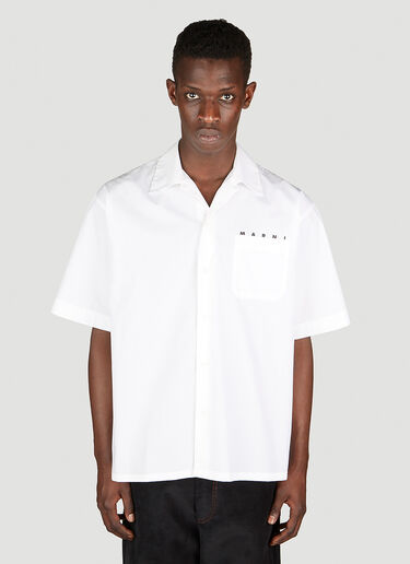 Marni Bowling Logo Print Shirt White mni0153001