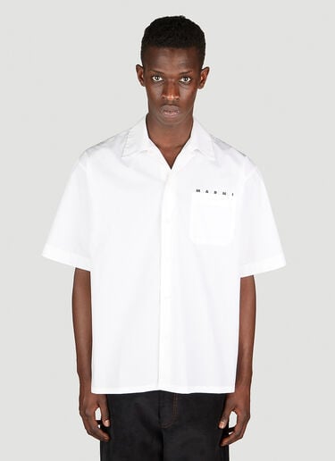 Bowling Logo Print Shirt Marni Bowling Logo Print Shirt White mni0153001