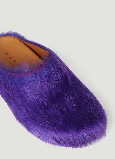 Marni Fussbett Sabot 毛绒穆勒鞋 紫 mni0154012