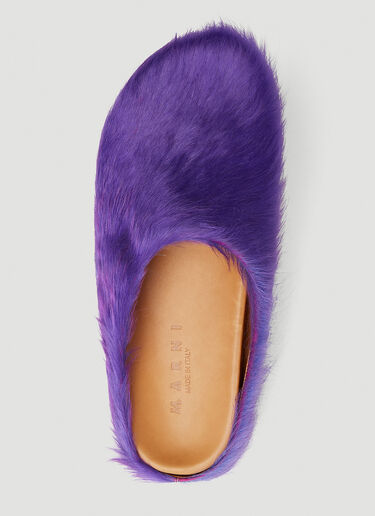 Marni Fussbett Sabot 毛绒穆勒鞋 紫 mni0154012