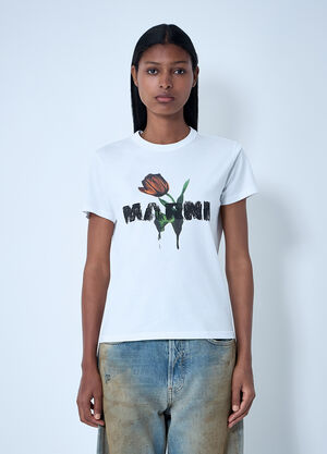 Marni Logo Motif T-Shirt White mni0261009